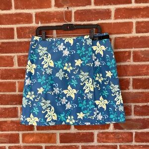 Vintage Y2K blue floral beachy wrap skirt